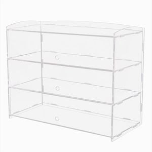 Provecta 3-Tier Large Acrylic Bakery Display Case with Lid - Clear Countertop Stand