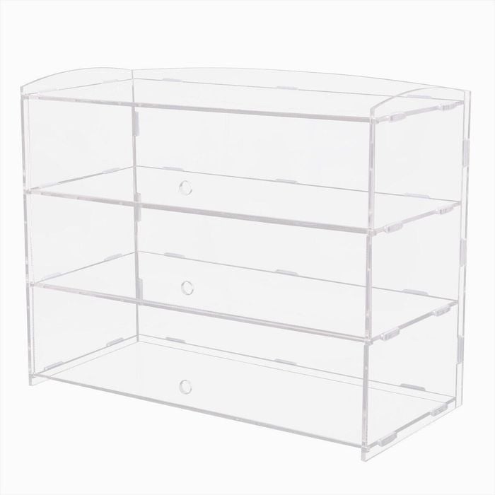 Provecta 3-Tier Large Acrylic Bakery Display Case with Lid - Clear Countertop Stand