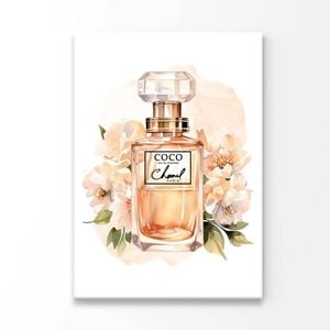 Gold Fashion Perfume Bottle Print 100% Australian Made 100x150cm (Stretched Canvas)