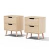 Artiss 2 x Bedside Table 2 Drawers - BODEN Pine