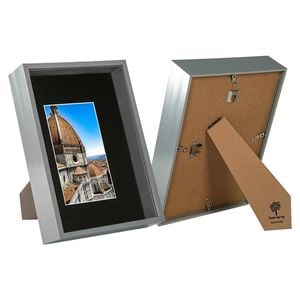 Nicola Spring 3d Deep Box Frames With A5 Mount - A4 (8" X 12") - Grey - Pack Of 2