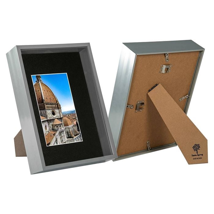 Nicola Spring 3d Deep Box Frames With A5 Mount - A4 (8" X 12") - Grey - Pack Of 2