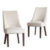 Oikiture 2PCs Velvet Dining Chair Kitchen Padded Seat Winglet Design Beige