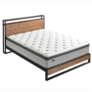 Zinus King Package Set - Ironline Bed Frame with Headboard Shelf & USB Ports & 30cm Euro Pocket Spring Mattress Set