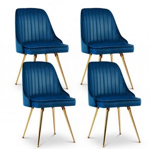 4x Dining Chairs Blue