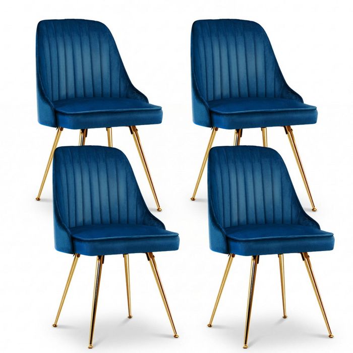 4x Dining Chairs Blue
