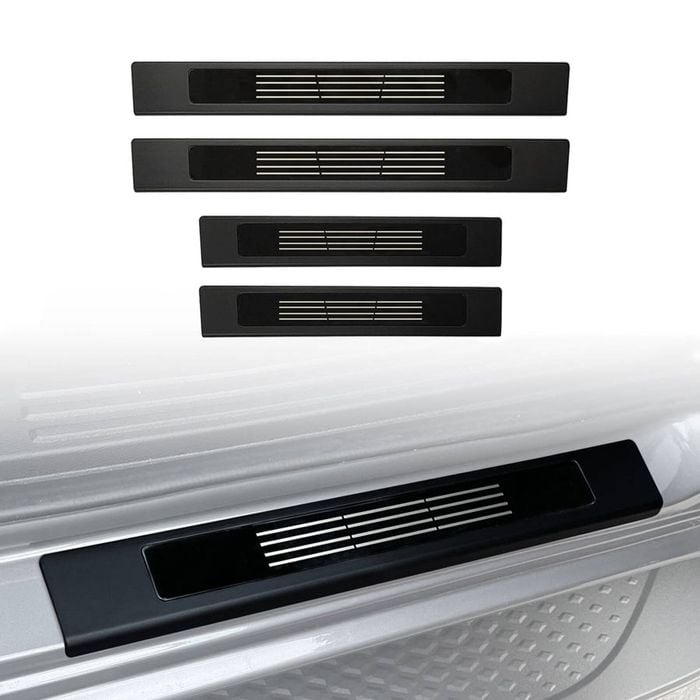 AUSGO Black ABS Door Sill Protector for Ford Ranger 2011-2022 Scuff Plate Cover