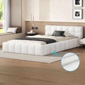 ALFORDSON Bed Frame Single White Boucle