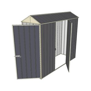 Build-a-Shed 0.8 x 2.3 x 2.1m Gable Single Hinged Door Shed with Single Hinged Side Door - Grey