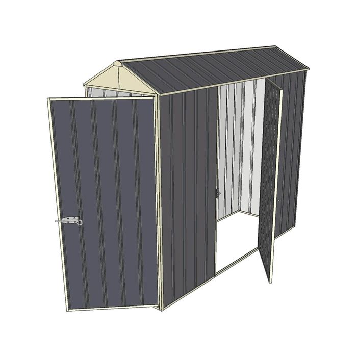 Build-a-Shed 0.8 x 2.3 x 2.1m Gable Single Hinged Door Shed with Single Hinged Side Door - Grey
