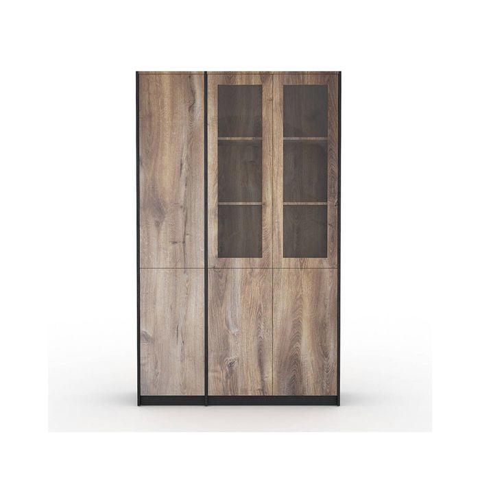 Modern Furniture SUTTON 3 Door Display Unit 120cm - Warm Oak