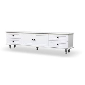 Foret Tv Stand Entertainment Unit Storage Cabinet Classic 160cm White