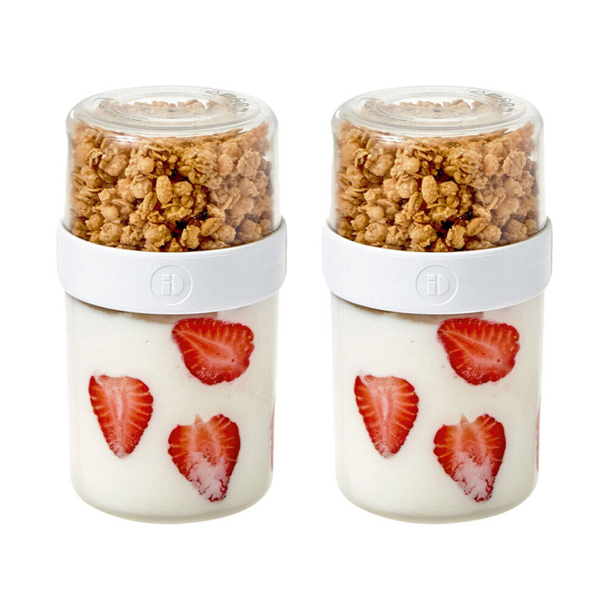 2PK iDesign Fresh Stack N Snack Double Sided Food Container Clear ...