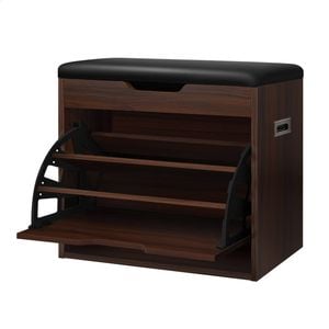ALFORDSON Shoe Cabinet Storage Bench Walnut