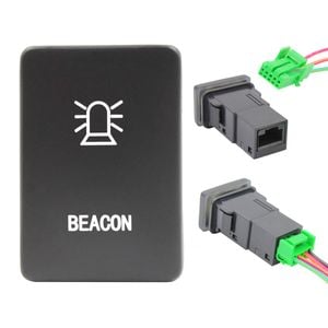 Switch Boss Green LED Push Switch fits Toyota Hilux (2015+) Prado 200 Series (2015+) - Beacon