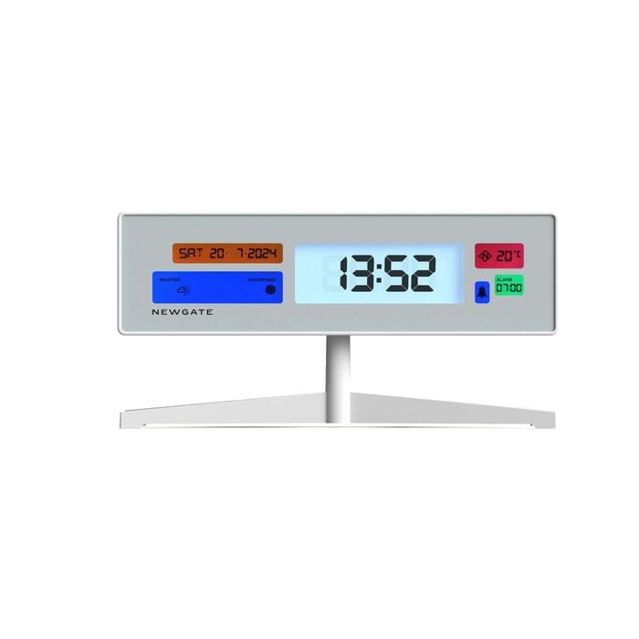 Newgate Supergenius Lcd Alarm Clock Matte White
