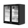 Devanti 198l Bar Fridge 2 Glass Door Commercial - Black
