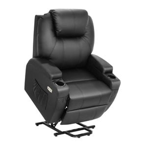Ufurniture Electric Lift Recliner Chair  Heated Vibration Massage Black