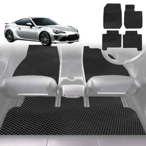 6D Diamond Car Floor Mats for Toyota 86 2012-2021-Full Set-Black-Outback GT