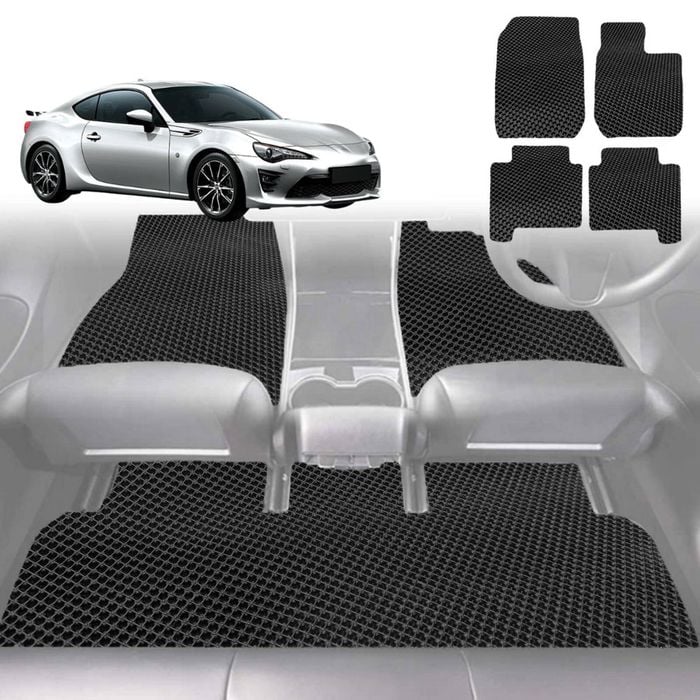 6D Diamond Car Floor Mats for Toyota 86 2012-2021-Full Set-Black-Outback GT