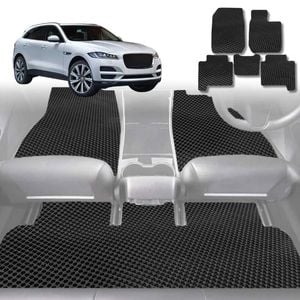 6D Diamond Car Floor Mats for Jaguar F-PACE 2016-Current-Full Set-Black-Outback GT