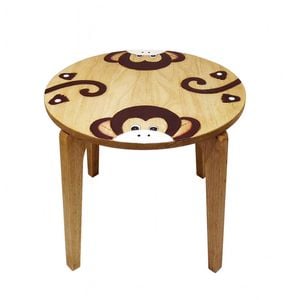 Kids Wooden Table - Monkey Design - Handmade Solid Timber