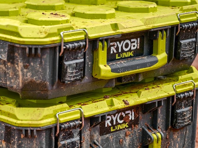 LINK storage covered in water and mud.