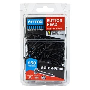 Titan 8G x 40mm Black Button Head Screws - 150 Pack