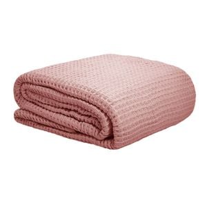 Bloomington 300GSM 100% Cotton Waffle Blanket Dusty Pink King