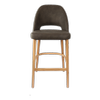 Durafurn 750mm High Charcoal Fabric Semifreddo Bar Stool with Natural Beech Wood Legs
