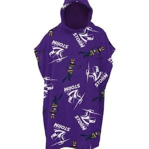 NRL Youth Hooded Towel - Melbourne Storm - Kids - Beach Bath - OSFM
