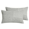 Gioia Casa Corduroy Cushion Covers - Soft Velvet with Windmill Pattern & Hidden Zipper - Light Grey, 30cm x 50cm (Twin Pack)