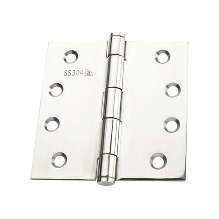 Austyle 100 x 100 x 2.5mm Polished 304 Grade Stainless Steel Fire Rated Fixed Pin Hinge