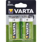 Varta 3000mAh D Rechargeable Batteries - 2 Pack