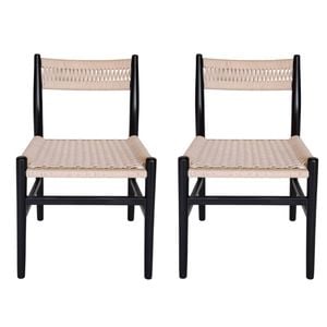 Sk Designer Living | Pack Of 2 | Replica Hans Wegner Ch36 Chair - Black & Natural