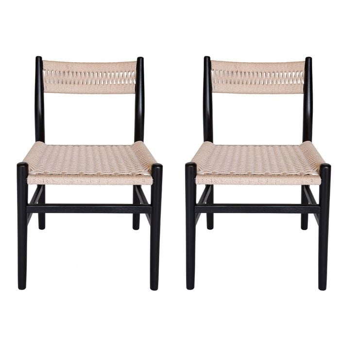 Sk Designer Living | Pack Of 2 | Replica Hans Wegner Ch36 Chair - Black & Natural
