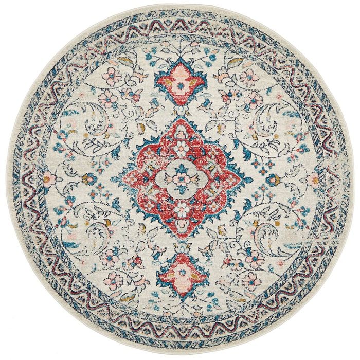 Pathway 705 Silver 150x150cm - Small Round Transitional Pet Friendly Indoor Rug
