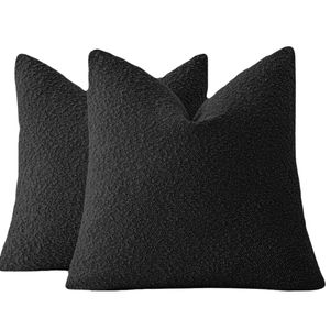 Gioia Casa 2-Pack Bouclé European Pillowcases  - Black, 65x65cm