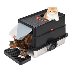 Pawz Stainless Steel Cat Litter Box Enclosed Removable Toilet