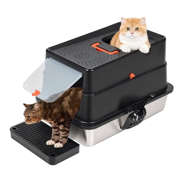 Pawz Stainless Steel Cat Litter Box Enclosed Removable Toilet