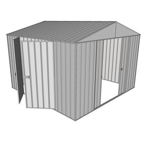 Build-a-Shed 3.0 x 3.0 x 2.3m Double Sliding and Double Hinge Door Shed - Zinc