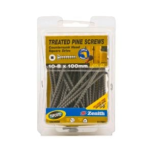 Zenith 10 - 8 x 100mm Treated Pine Square Drive Screws - 50 Pack