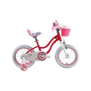 RoyalBaby Stargirl Girl's Bike with Training Wheels and Basket, 14 inch Wheels - Pink