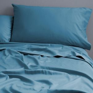 Canningvale Carrara Queen Bed Fitted Sheet Set Alessia Bamboo Cotton Ocean