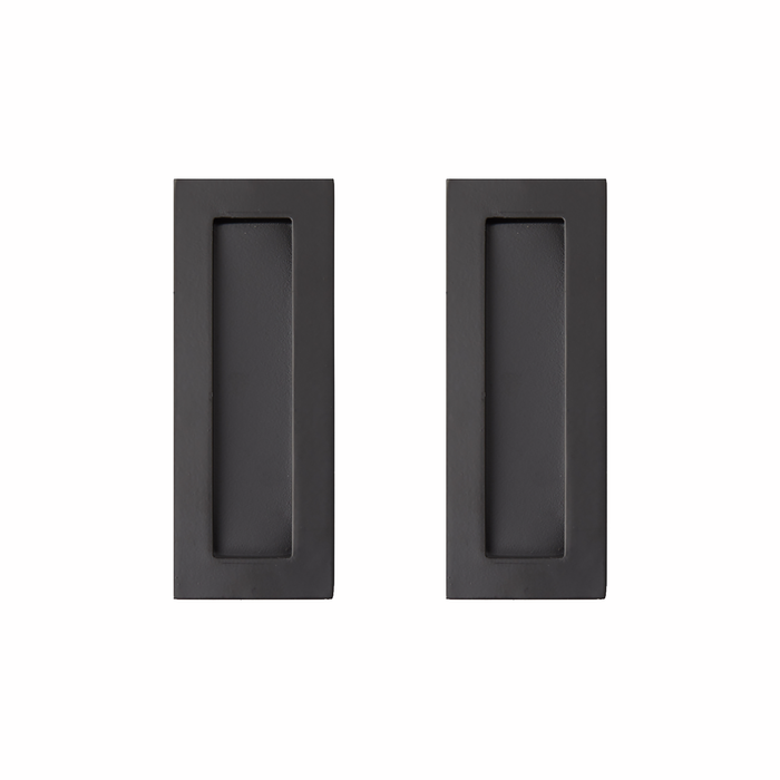 Delf 125mm Matte Black Square Flush Pull - 2 Pack