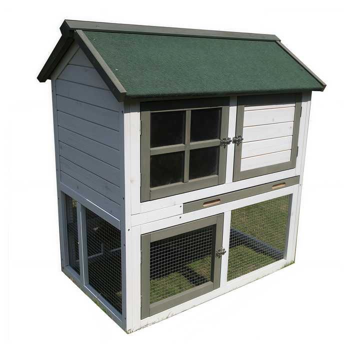 Yes4pets Xl Double Storey Rabbit Hutch  Guinea Pig Ferret Cage 102x65x98cm