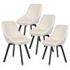 ALFORDSON Set of 4 Dining Chairs Accent Kitchen Swivel Lounge Padded Seat Velvet Beige