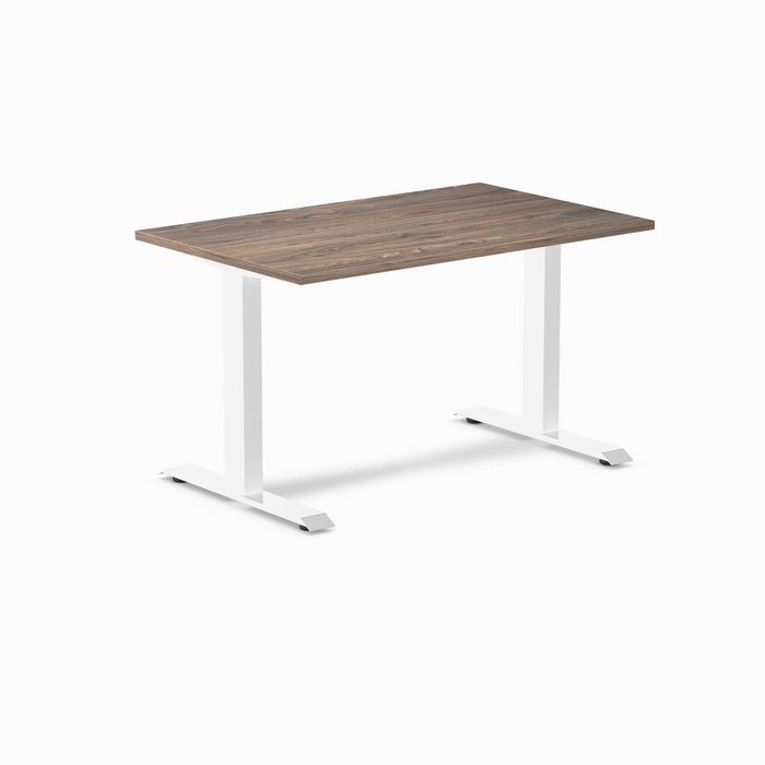 Desky Fixed Height Melamine Office Desk White Frame 120cm