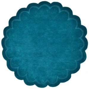 Handtufted Wool Rug-rivoli 6447-turquoise-160x160cm
