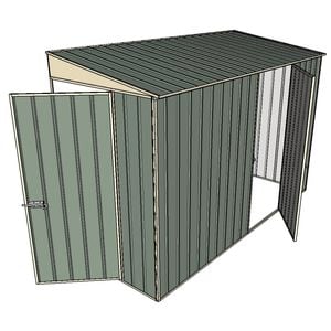 Build-A-Shed 1.2 x 3.0 x 2.0m Skillion Single Hinged Side Door Shed - Green